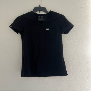 Figs Jet Black Medical Scrub Top